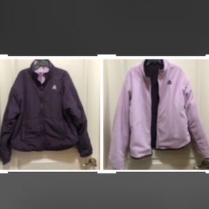 Reebok reversible jacket purple fleece lined women’s Large
